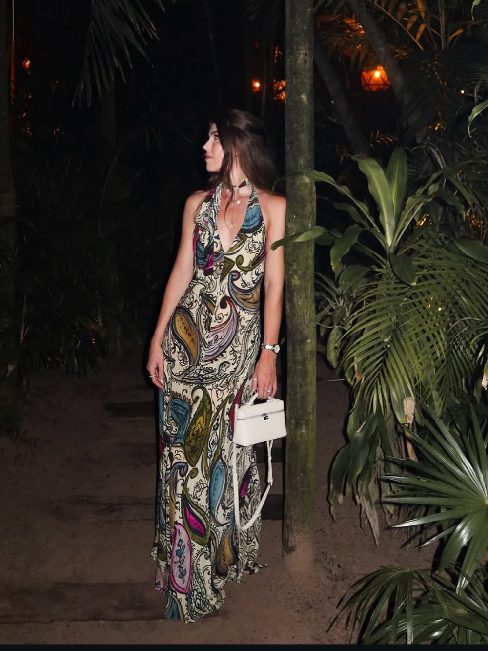 Zara Paisley Halter Maxi Dress in Multi Colors